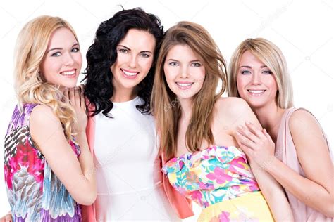 Group Of Young Beautiful Smiling Women Stock Photo By ©valuavitaly 89473138