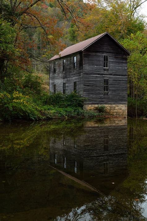 Abandoned Mollohan Grist Mill Reflections West Virginia Stock Photo
