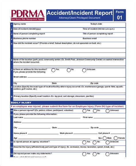 Blank Incident Report Template 18 Free Pdf Word Docs