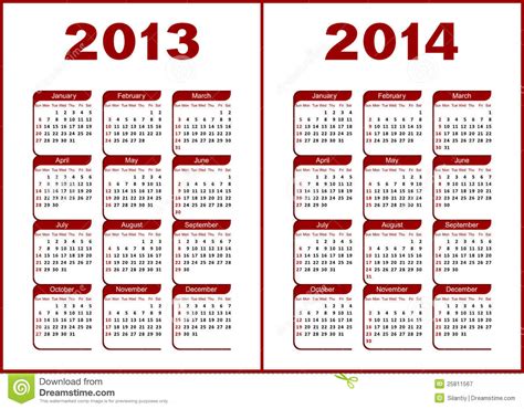 Calendar 20132014 Stock Vector Illustration Of Month 25811567