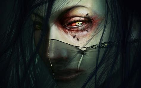 Dark Horror Gothic Face Eyes Gore Gross Fly Mood