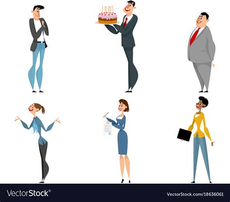 Office Cartoon Workers Set Royalty Free Vector Image