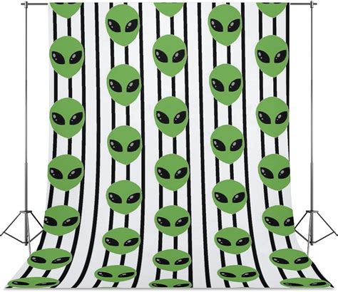 Aliens Face Stripes Print Backdrop Background Screen For