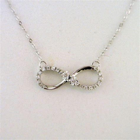 White Gold Diamond Infinity Necklace Infinity Necklace Diamond