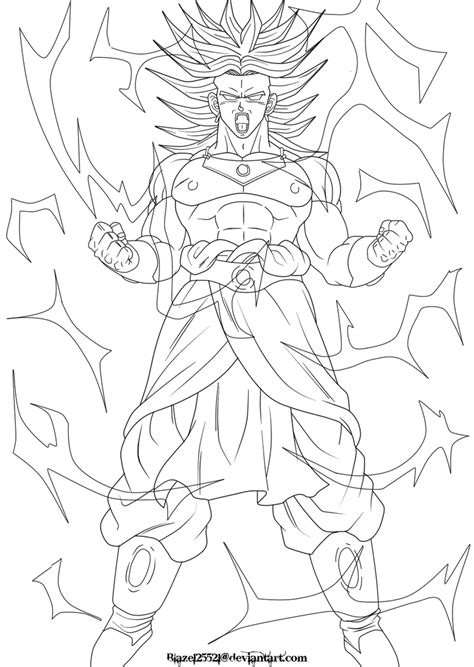 Broly Se Convierte En El Lineart Ssj2 Por Jamalc157 En Deviantart