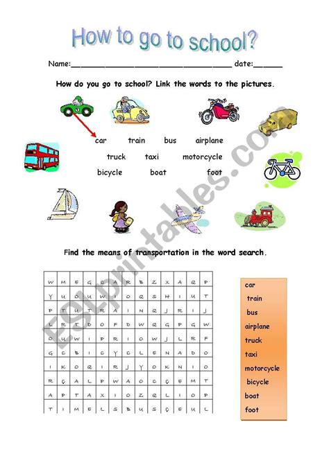 How Do You Go To School Esl Worksheet By Sivartan