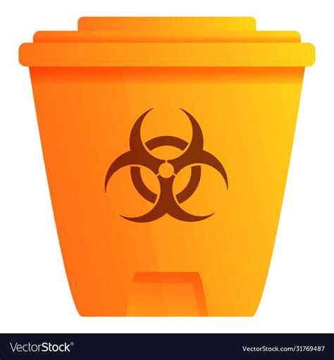 Biohazard Garbage Bin Icon Cartoon Style Vector Image