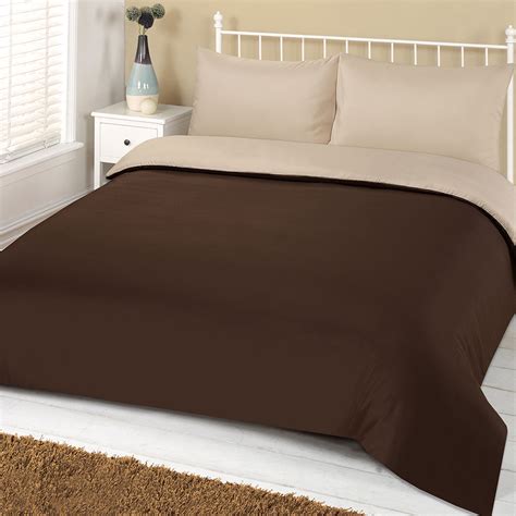 Brentfords Plain Duvet Cover And Pillowcase Reversible Bedding Set Or