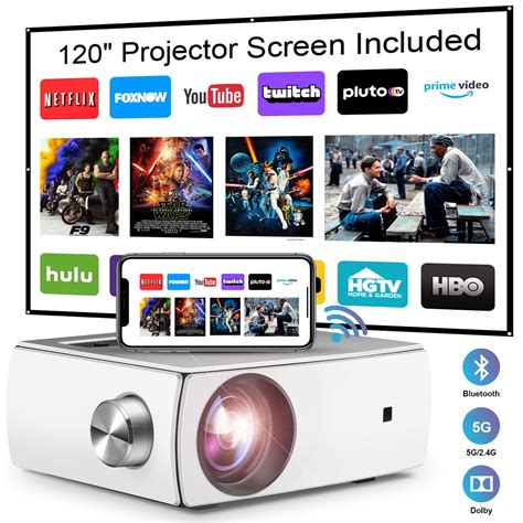 Projector With Wifi And Bluetooth 5g Wifi Projector 4k Supported Native 1080p F Town