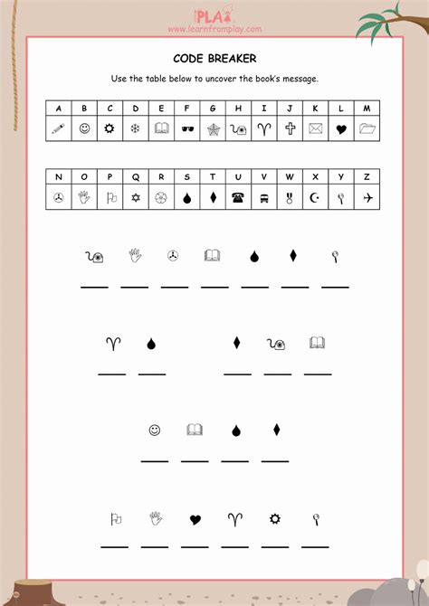 Breaking The Code Worksheet