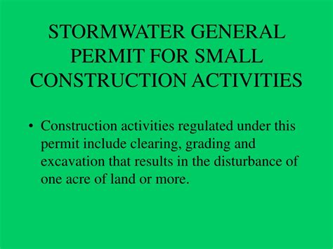 Ppt Small Construction Stormwater Permitting Powerpoint Presentation