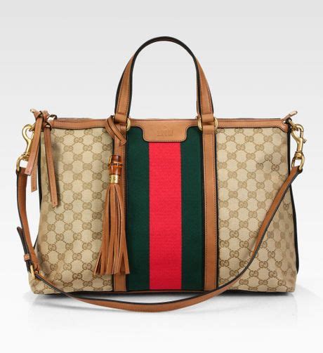 Gucci Rania Tophandle Gg Canvas Bag In Beige Sand Lyst