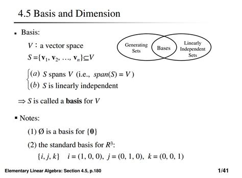 Solved 45 Basis And Dimension Basis Generating Linearly