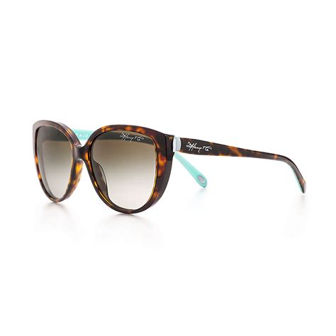 Tiffany 1837 Cat Eye Sunglasses In Tortoise And Tiffany Blue Acetate
