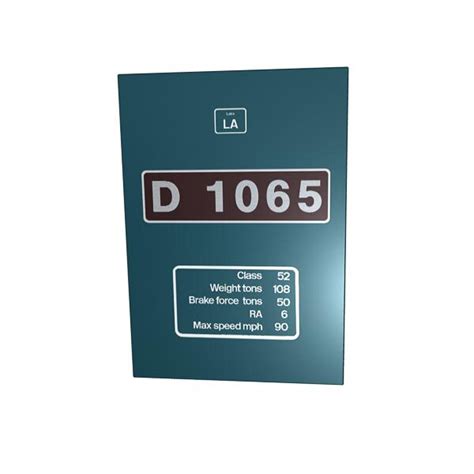 Replica Class 52 Loco Data Panel Metal Signs Gdmk Images