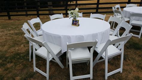 Banquet, picnic table sets, square and round cocktail tables, serpentine tables, serpentine risers and more! Destination Events White Resin Folding Chairs ...