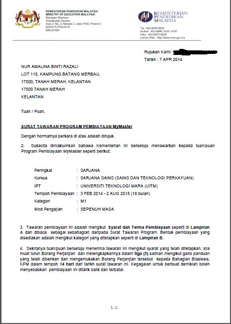 Download & view surat tawaran uitm as pdf for free. Nur Amalina: Rezeki Dari Allah : Surat Tawaran MyBrain..
