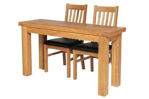 Lichfield Narrow Flip Top Oak Extending Table 140cm X 45cm 10 Off