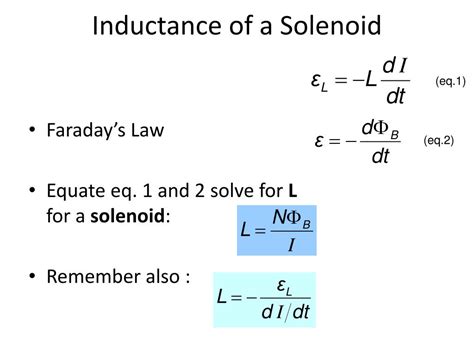 Ppt Self Inductance Inductance Of A Solenoid Rl Circuit Energy Stored In An Inductor