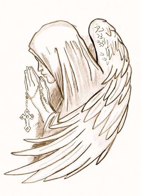 12 Drawings Of Angels Praying Angel Tattoo Designs Guardian Angel