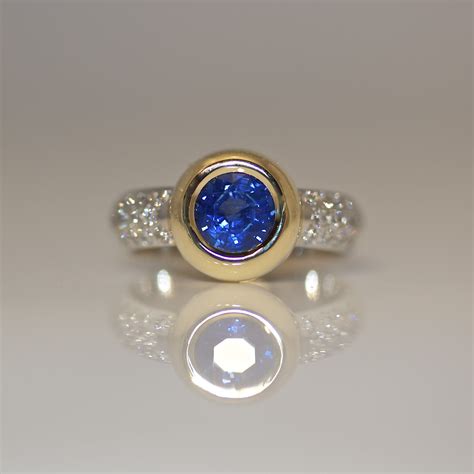 Modern Sapphire Diamond Engagement Ring David Ashton Jewellery