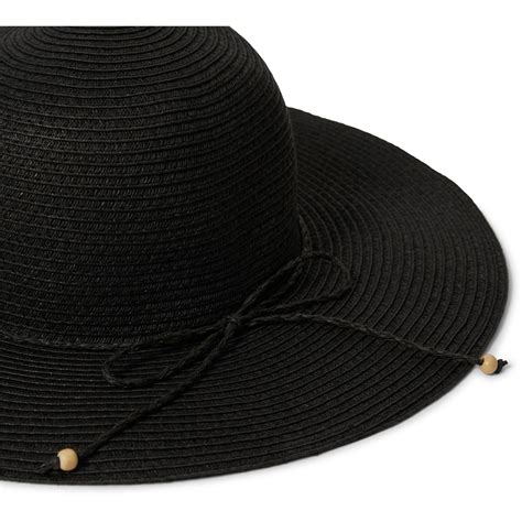 Andme Womens Wide Brim Hat Black Big W
