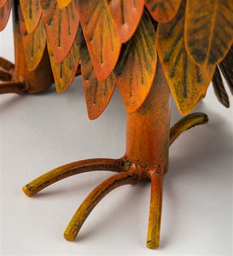 Handcrafted And Hand Painted Indooroutdoor Metal Owl Sculpture Metal