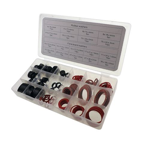 141 Piece Rubber And Fibre Sealing Washer Kit In Assorted Box Simply