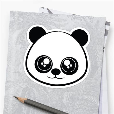 Cute Pink Panda Lovely Cartoon Sticker By Mery7 Cartoon Stickers