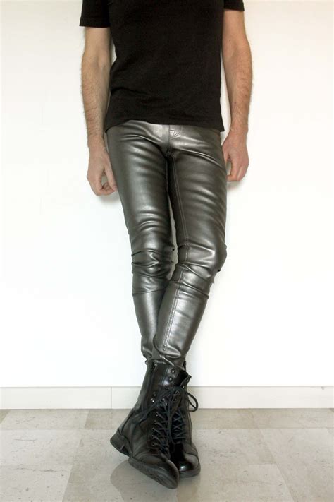 Mens Leather Pants Mens Jeans Tight Gear Super Skinny Jeans