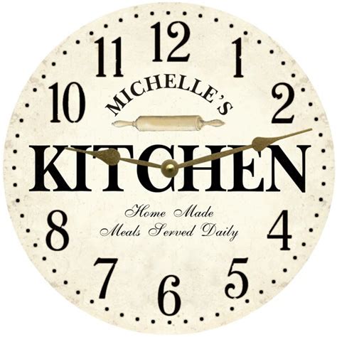 Personalized Kitchen Wall Clock White Kitchen Clock