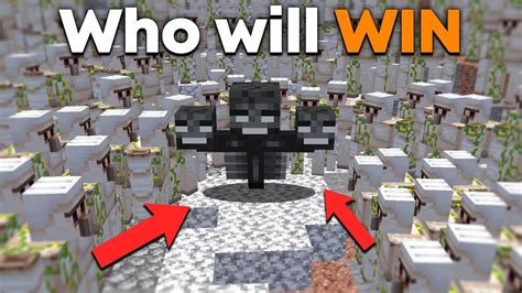100 Iron Golems Vs Wither In Minecraft Hardcore Youtube