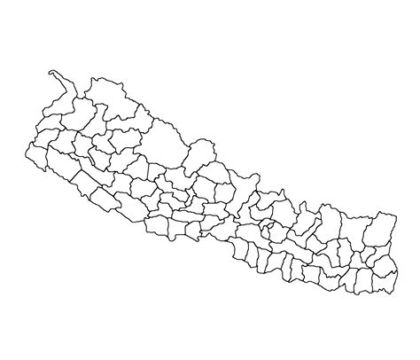 Map Of Nepal With Districts Outline Clipart Nepal