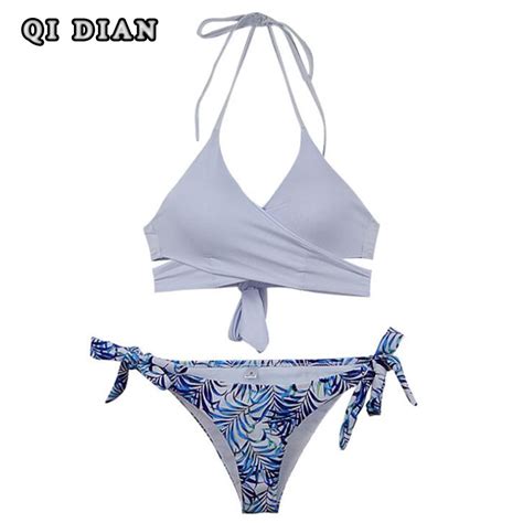 Buy Qi Dian 2017 Hot Sexy Cross Brazilian Bikinis Women Swimwear Beach Bathing