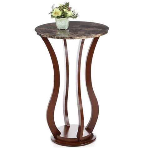 Coaster Round Faux Marble Top Plant Stand 900926