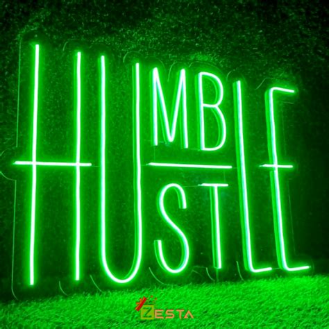 Shop For Humble Hustle Custom Neon Led Sign Online Zesta Neon