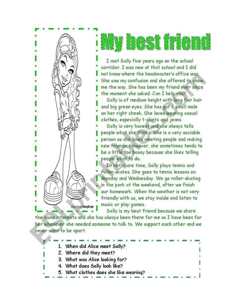 My Best Friend Esl Worksheet By Nikkomary
