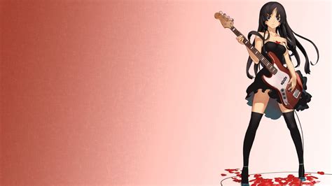 Wallpaper Rambut Panjang Gadis Anime Si Rambut Coklat Merah Gitar