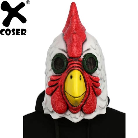 Xcoser Hotline Miami Cock Full Face Mask Latex Full Head Helmet Game Cosplay Props Halloween