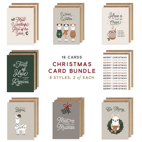 Christmas Card Bundle Set Of 16 Funny Holiday Cards Merry Etsy