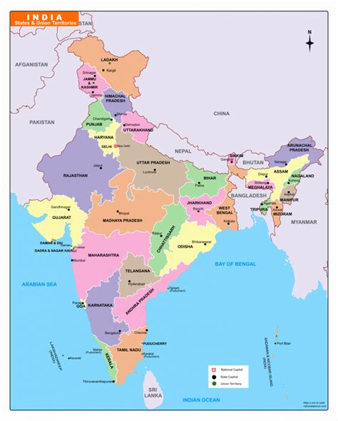 India Map 2019 Download Free Pdf Map With Uts Of Jandk And Ladkh
