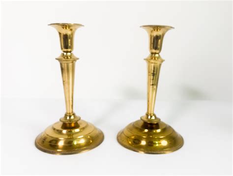 Pair Vintage Brass Candlesticks Matching Set Of 2 Of Brass Candle