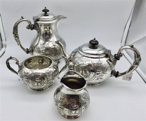Antiques Atlas Old Silver Plated Four Piece Tea Service