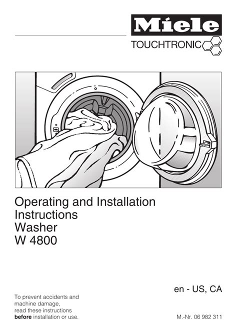 Miele W 4800 Operating Instructions Manualzz