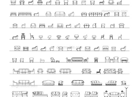 Couches Armchairs Dwg Free Cad Blocks Download