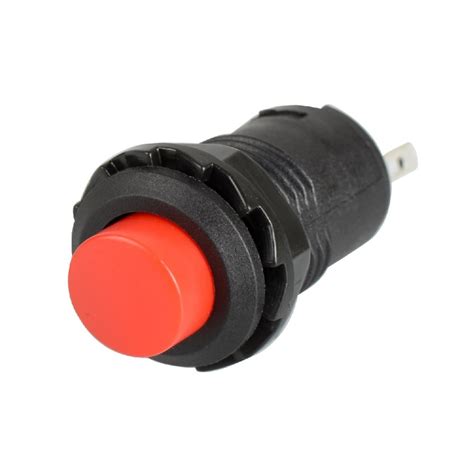 Red R13 502 12mm 2pin Momentary Self Reset Round Cap Push Button Switch
