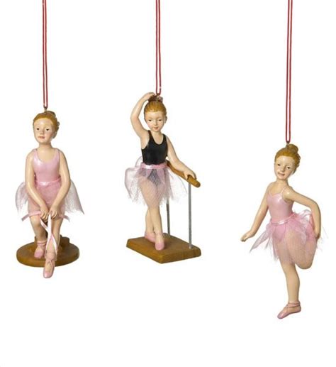 Ballerina Ornaments Set Of 3 Resin From The Holiday Christmas
