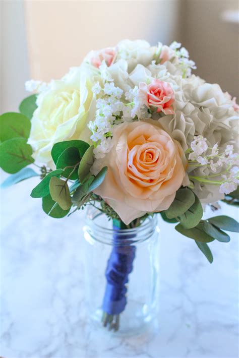 I want to hear about your bridal bouquet! How to Make a Silk Flower Bridal Bouquet - Zen & Spice