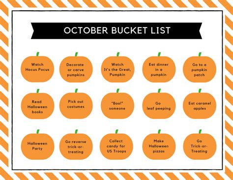 31 Fun Halloween Activities And Free Printable Fall Bucket List So Festive