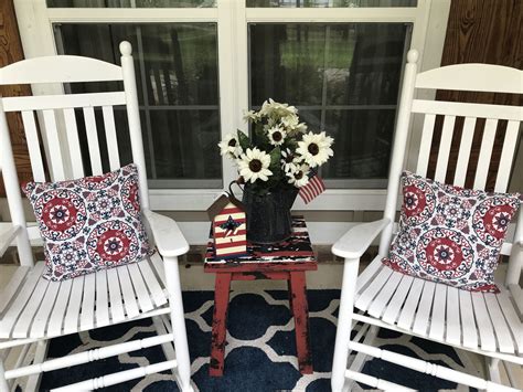 If you plan to buy a porch swing for home, check our reviews & buyers guide to help you make a better decision. Patriotic front porch | Rocking chair, Decor, Home decor